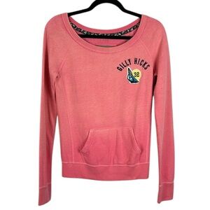 Gilly Hicks Sydney Long Sleeve Pouch Pocket Pullover Sweatshirt Medium Pink
